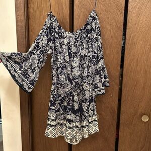 Angie Romper, size small, navy + pattern